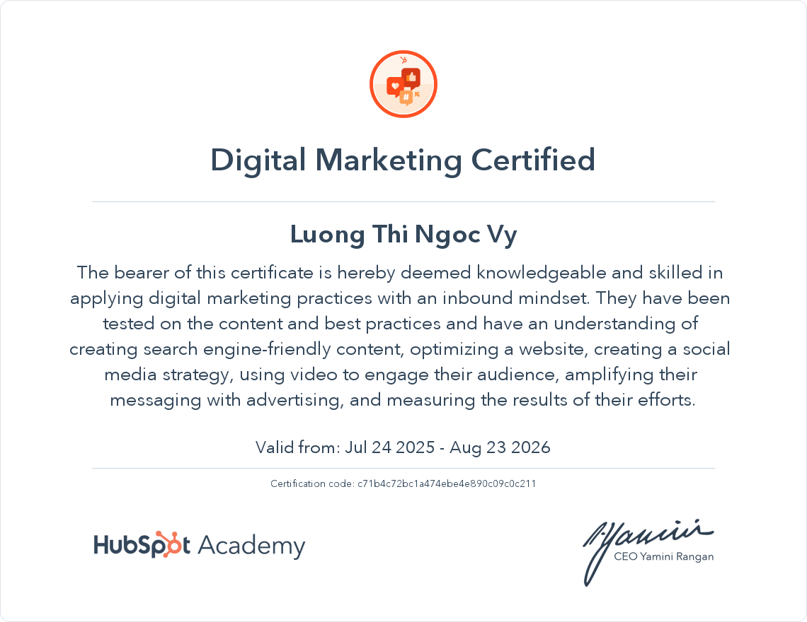Digital Marketing HubSpot Academy